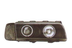 画像1: E38 〜1998 ブラック 4-CCFLホワイトリングライト付き ヘッドライト ウインカー付き T-4