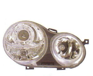 画像1: POLO 9N1 〜2005 クロム 4-クリスタルホワイトリングライト付き ヘッドライト T-1