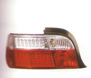 画像1: E36 クーペ クリスタルクリアー/レッド LED テールランプ