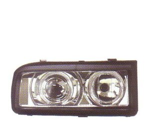 画像1: CORRADO クロム 4-LED-クリスタルホワイトリングライト付き ヘッドライト T-1