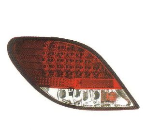 画像1: PEUGEOT 207 3/5ドア レッド/クリアー LEDテールランプ T-2