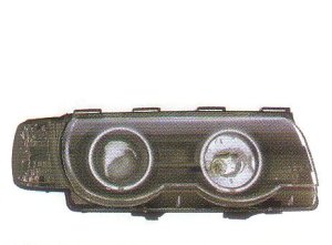画像1: E38 1999〜 ブラック 4-CCFLホワイトリングライト付き ヘッドライト ウインカー付き T-3