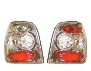 画像1: POLO 6N1 〜99 リボルバールック クリアー/クロム LEDテールランプ T-6