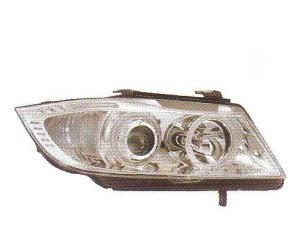 画像1: E90 クロム LEDポジションライト付き 4-CCFL-リングライト付き ヘッドライト T-1