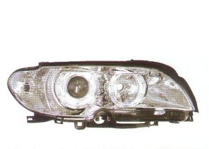 画像1: E46 クーペ/カブリオレ 2004〜 クロム ホワイトリングライト付き ヘッドライト T-1