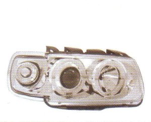 画像1: POLO 6N1 〜99 クロム 4-LEDホワイトリングライト付き ヘッドライト T-2