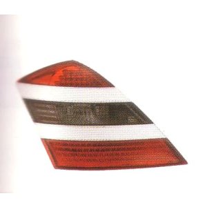 画像: W221 〜09 ホワイトガーニッシュ レッド/クリスタルスモーク/レッド LED テールランプ
