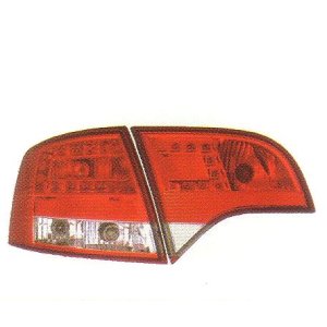 画像: AUDI A4 8E 05〜 ワゴン レッド/クリスタルクリアー LEDテールランプ T-1