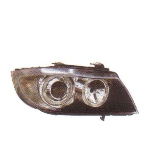 画像: E90 ブラック 4-ホワイトリングライト付き ヘッドライト T-2