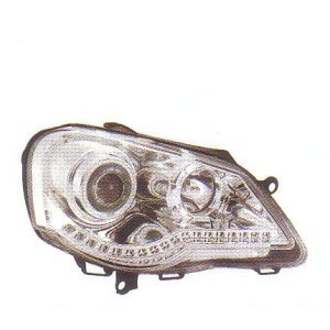 画像: POLO 9N2 2006〜 クロム LEDデイライトルック 2-CCFLホワイトリングライト付き ヘッドライト T-2