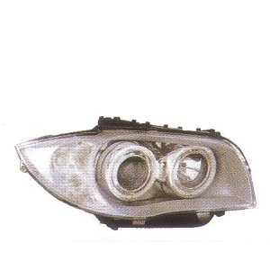 画像: E87 〜2007 シルバー 4-クリスタルホワイトリングライト付き ヘッドライト T-1