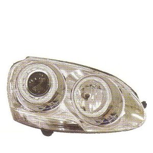 画像: GOLF5 2006〜 クロム 4-クリスタルホワイトリングライト付き ヘッドライト T-1