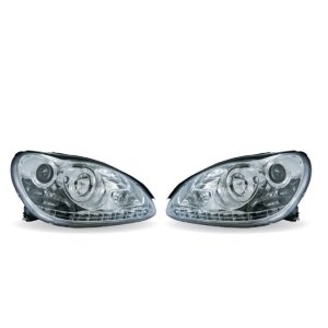 画像: W220 〜2002 W221 10〜デイライトルック ヘッドライト LEDポジションライト付き T-4