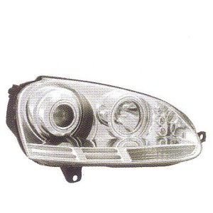 画像: GOLF5 2006〜 クロム 4-CCFL-クリスタルホワイトリングライト付き ヘッドライト LEDポジションライト付き T-6