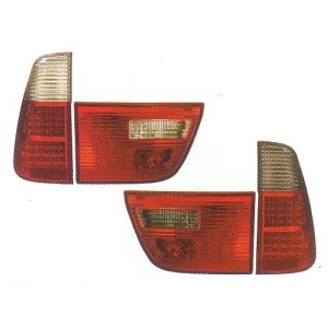 画像: E53 X5 クリスタル クリアー/レッド LEDテールランプ T-2