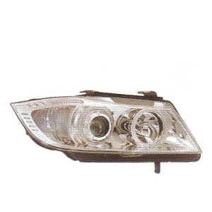 画像: E90 クロム LEDポジションライト付き 4-CCFL-リングライト付き ヘッドライト T-1