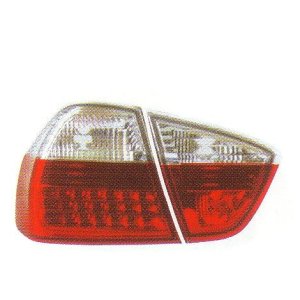 画像: E90 〜08 セリス-ルック クリスタルクリアー/レッド LED テールランプ