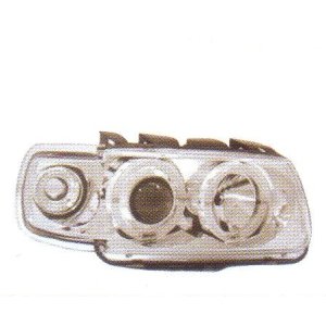 画像: POLO 6N1 〜99 クロム 4-LEDホワイトリングライト付き ヘッドライト T-2