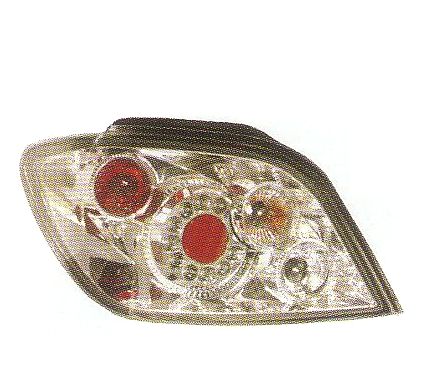 画像1: PEUGEOT 307 3/5ドア リボルバールック クリアー/クロム LEDテールランプ T-6