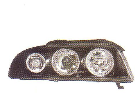 画像1: AUDI A4 8D 2000〜 ブラック 4-ホワイトリングライト付き ヘッドライト ウインカー付き T-1