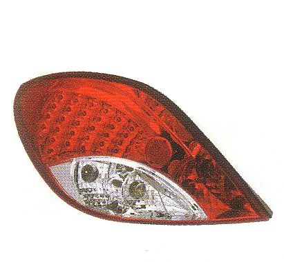 画像1: PEUGEOT 207 3/5ドア レッド/クリアー LEDテールランプ T-3