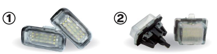 画像1: MAXハイパークリスタルヴィジョン LEDナンバーライトユニット キャンセラー内蔵 2個セット メルセデスベンツ用